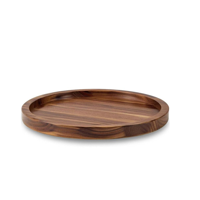 16" Acacia Wood Lazy Susan Organizer Kitchen Turntable for Cabinet Pantry Table Organization