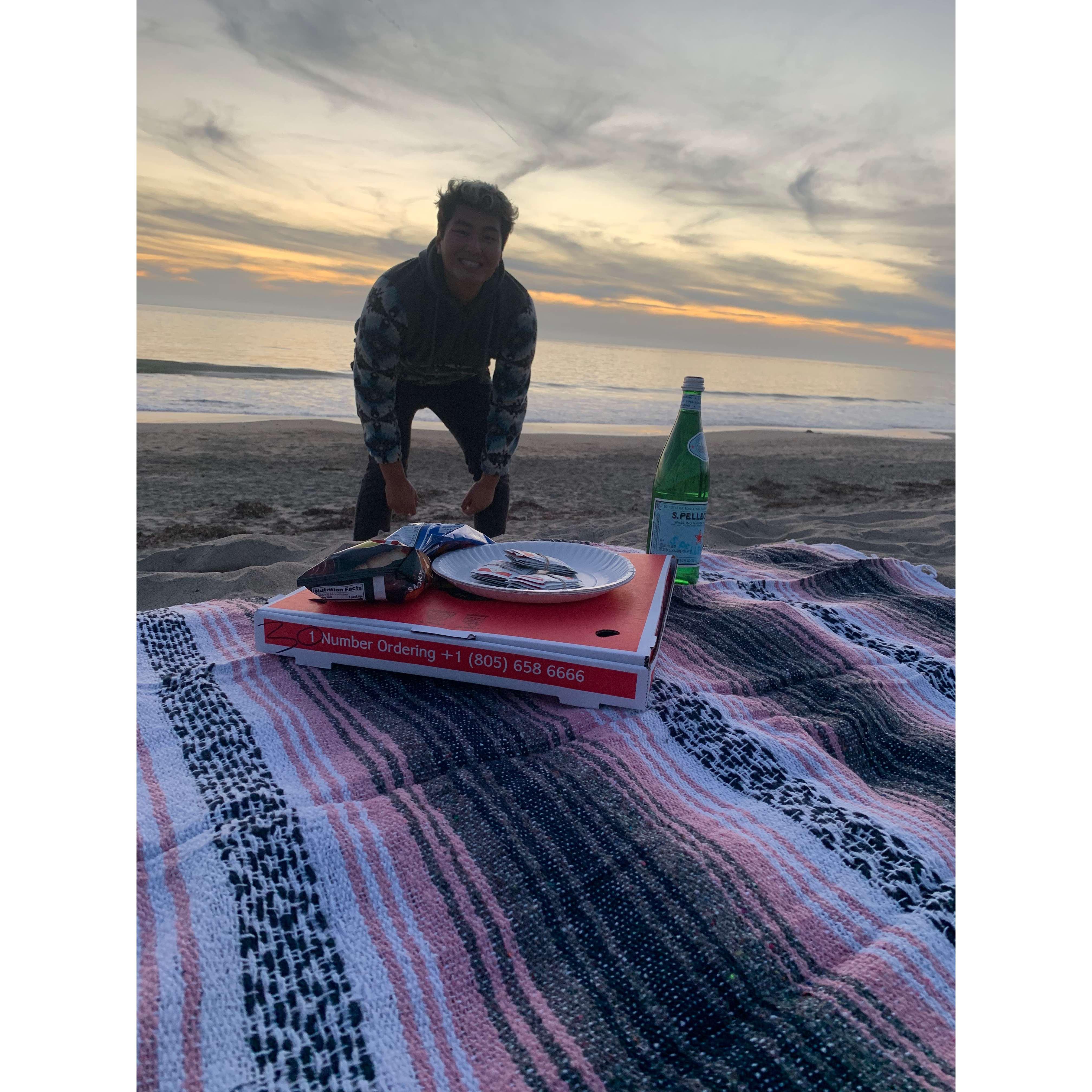 Pizza and beach date