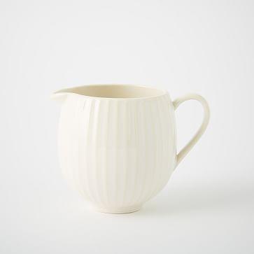 Textured Creamer - White (Lines)