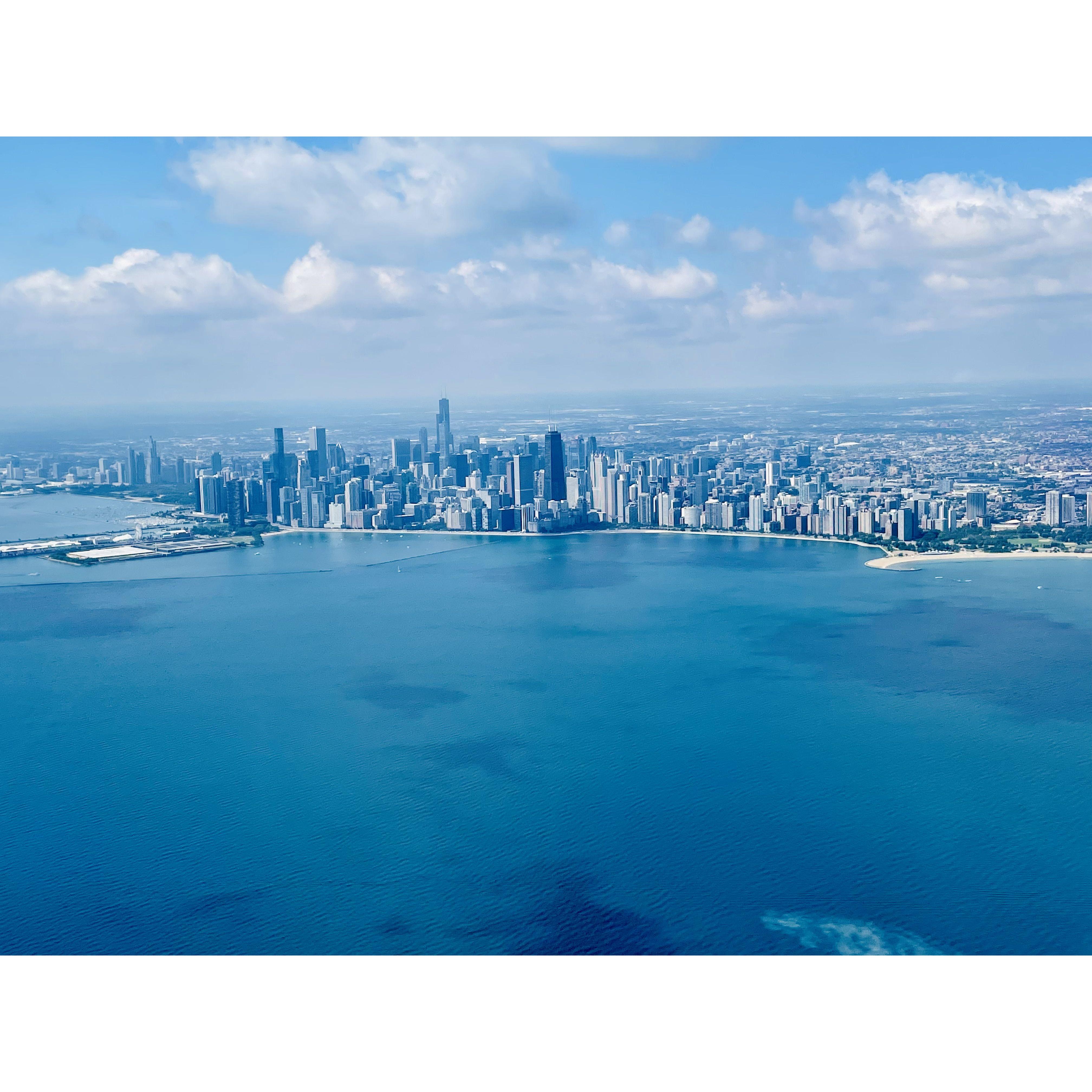 The Chicago skyline, right before Manny proposed.