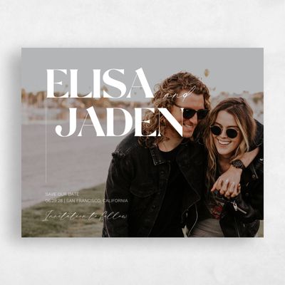 White Typography Wedding Save the Date - Carlisle Photo