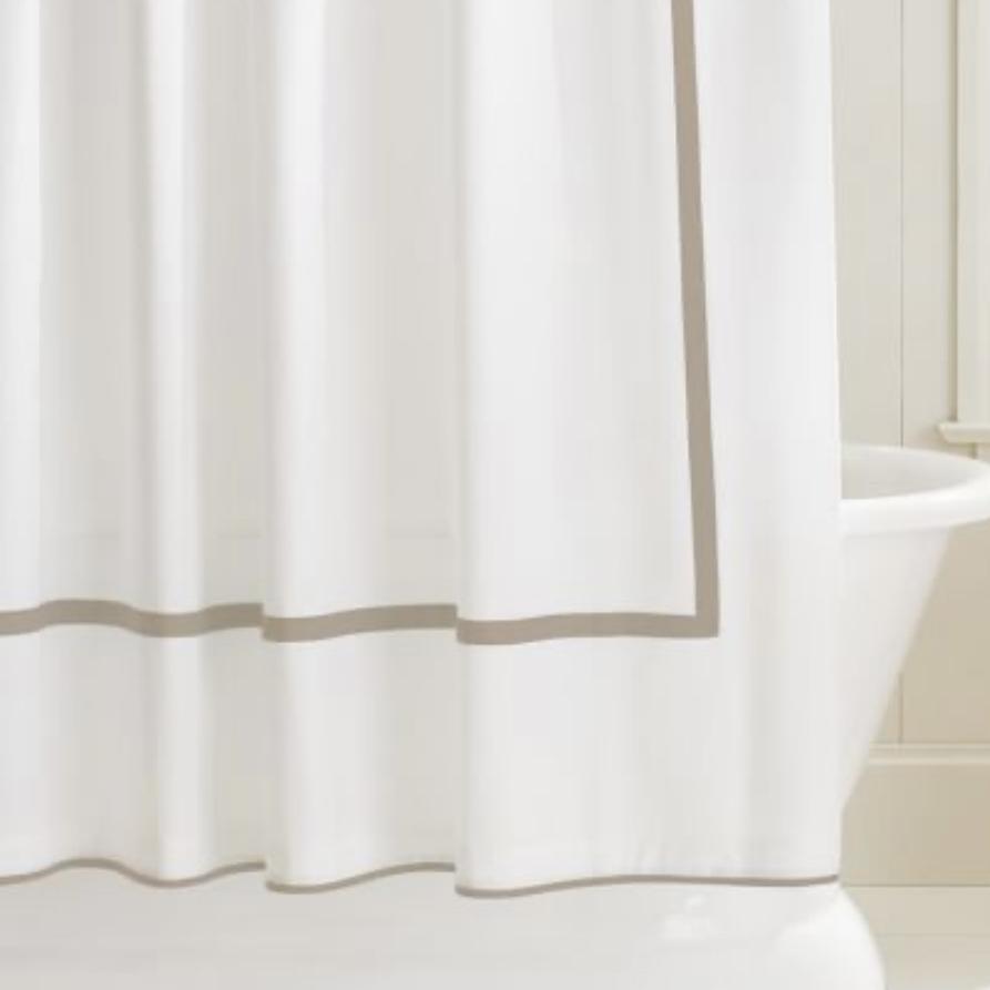 Morgan Banded Organic Shower Curtain