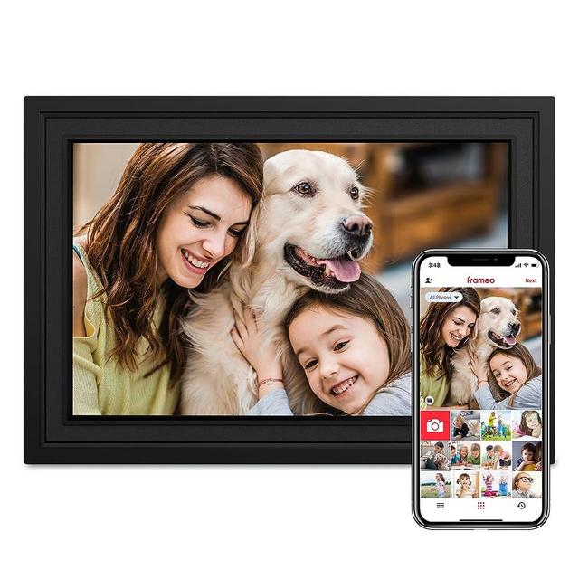Digital Picture Frame FRAMEO 10.1" WiFi Digital Photo Frame 1280x800HD IPS Touch Screen, Built in 16GB Memory, Auto-Rotate, Share Photos and Videos via Frameo App, Gift for Friends and Family, Black