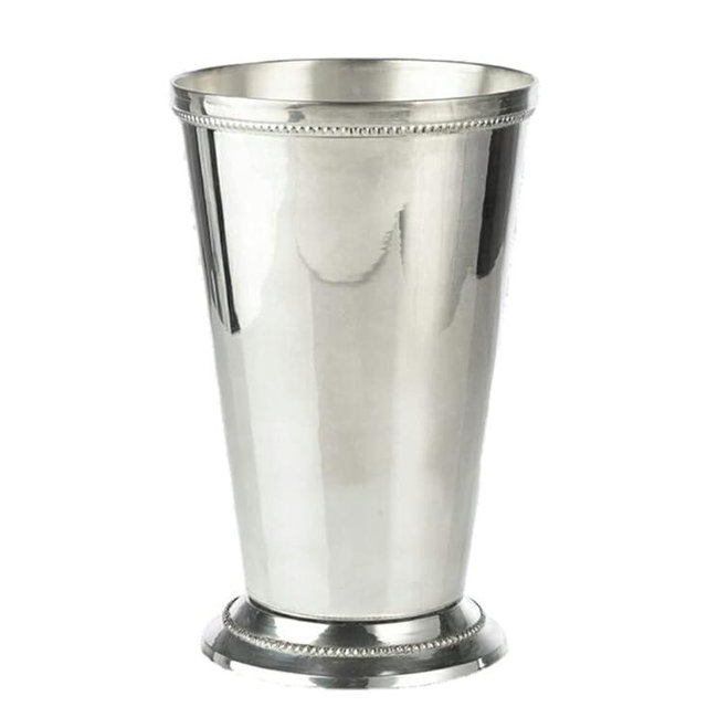 Serene Spaces Living Silver Julep, Mint Julep Glasses use as Flower Vase, Floral Centerpiece at Wedding, Event, Party, Home Dining Table, Kitchen, Measures 6.5" Tall & 4" Diameter