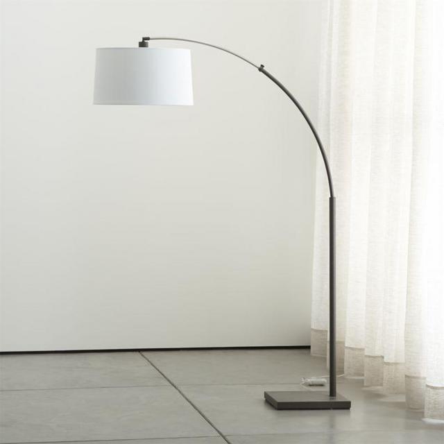 Dexter Arc Floor Lamp with White Shade