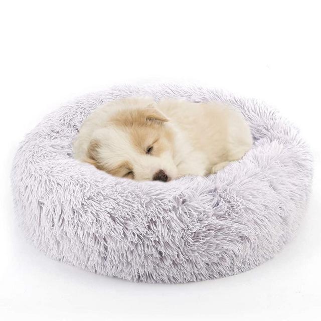 NOYAL Donut Dog Cat Bed, Soft Plush Pet Cushion, Anti-Slip Machine Washable Self-Warming Pet Bed - Improved Sleep for Cats Small Medium Dogs (Multiple Sizes)