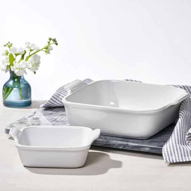 Le Creuset Heritage Square Baking Dishes, Set of 2 - White
