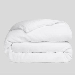 Queen White Linen Duvet Cover