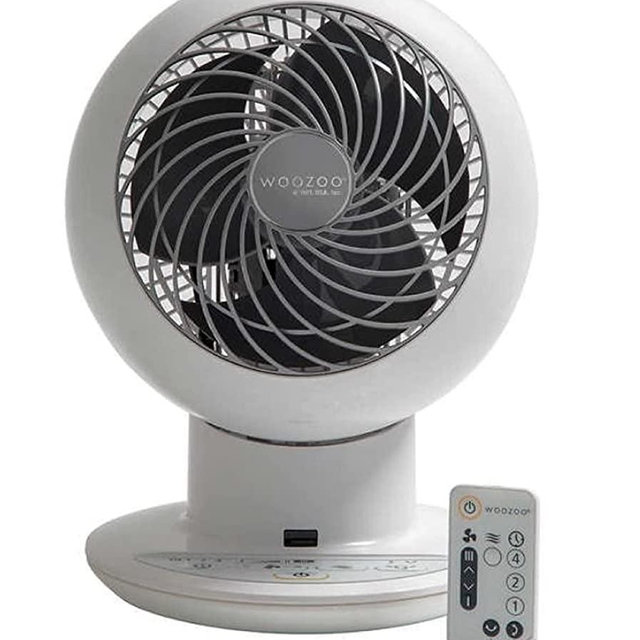 IRIS USA, Woozoo SC15T, Remote Controlled Compact Globe Oscillating Circulating Fan, White, 1 Pack