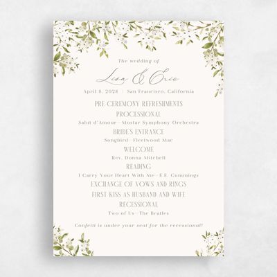 Green Standard Wedding Program - Allegra