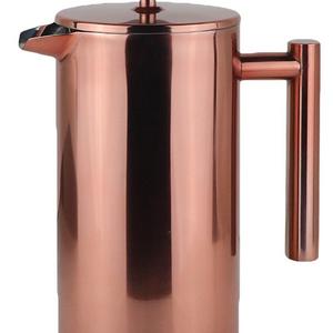LA JOLIE MUSE Copper French Press Coffee Maker, 34 OZ Double Insulation, Stainless Steel Rose Gold Finish