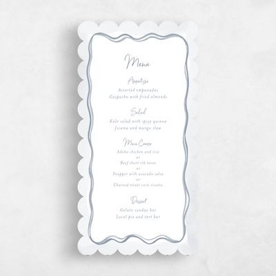 Grey Scalloped Wedding Menu - Darlington