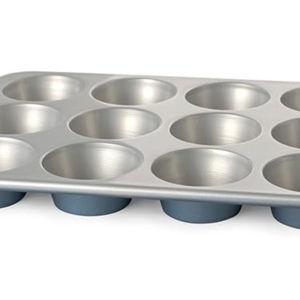 Nordic Ware Brilliant™ Colorful Bakeware 12 Cavity Muffin Pan, Nonstick made without PFAS or PTFE for safe cooking; Reinforced steel rim prevents warping
