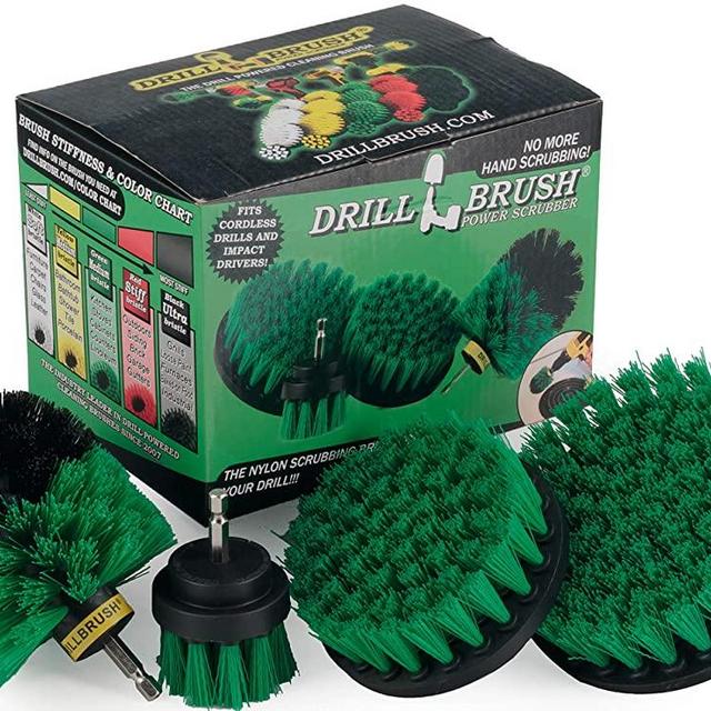 Cleaning Supplies - Kitchen Accessories - Drill Brush - Stove - Oven - Sink - Backsplash - Flooring - Cast Iron Skillet - Spin Brush - Dish Brush - 4 Drill Powered Kitchen Brush - Tile - Grout Cleaner