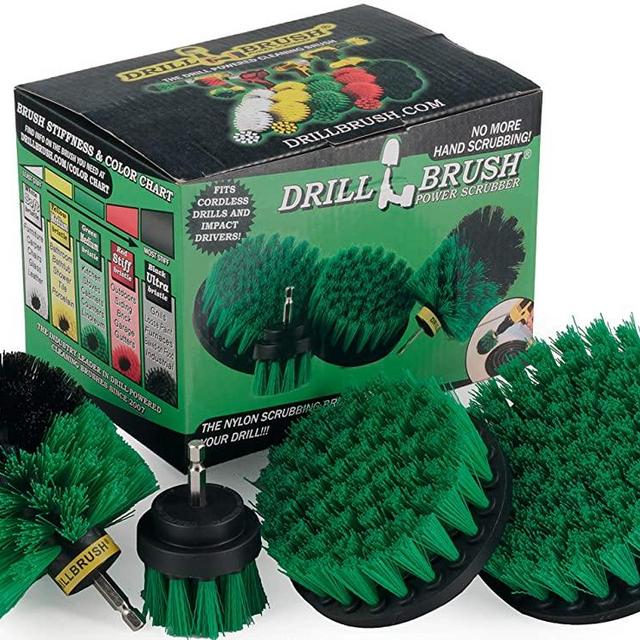 Drillbrush 4 Piece Nylon Power Brush Tile and Grout Bathroom Cleaning Scrub  Brush Kit Drill Brush Power Scrubber Brush Set Power Scrubber Drill Brush