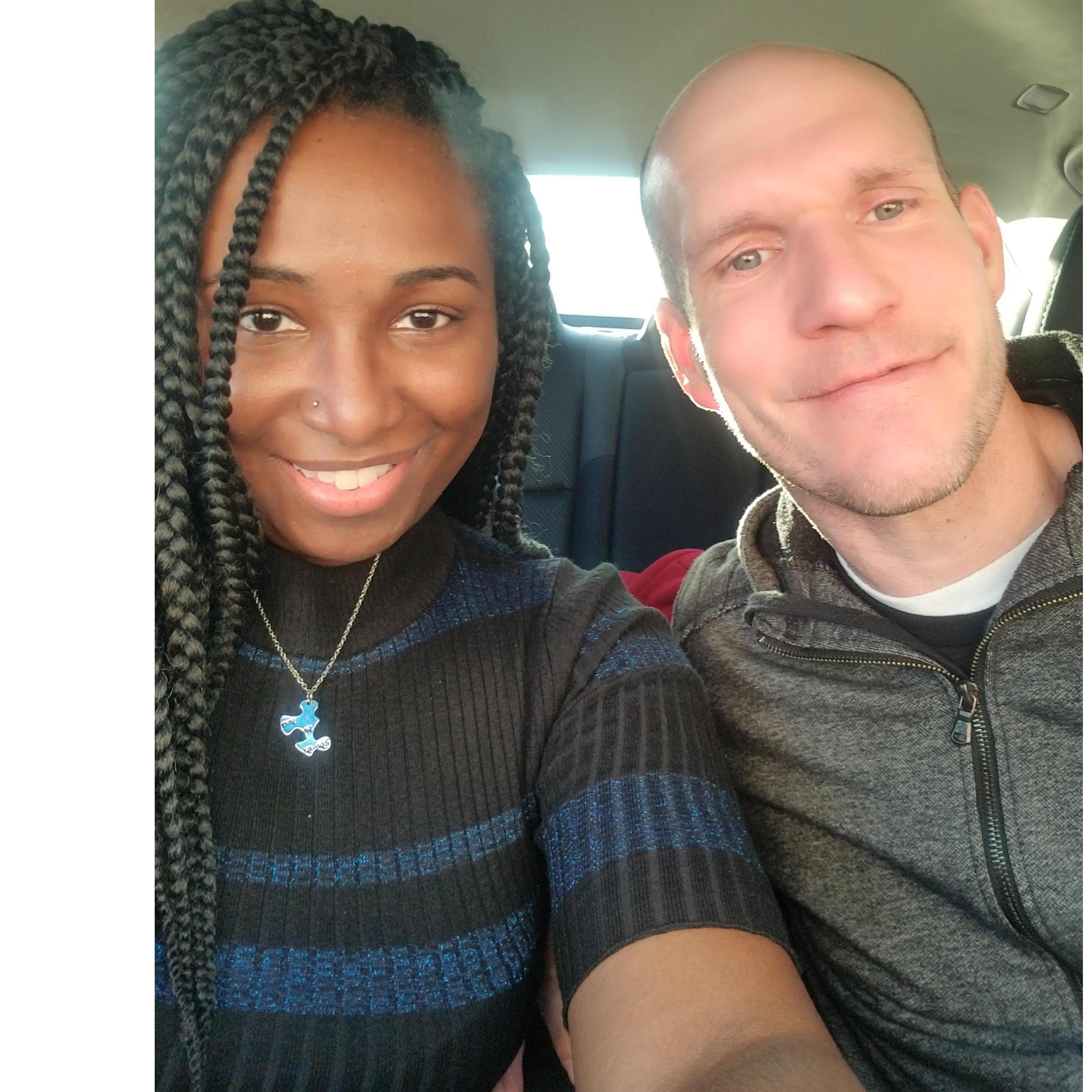Jeanevra and Andrew's first Christmas together in 2018.