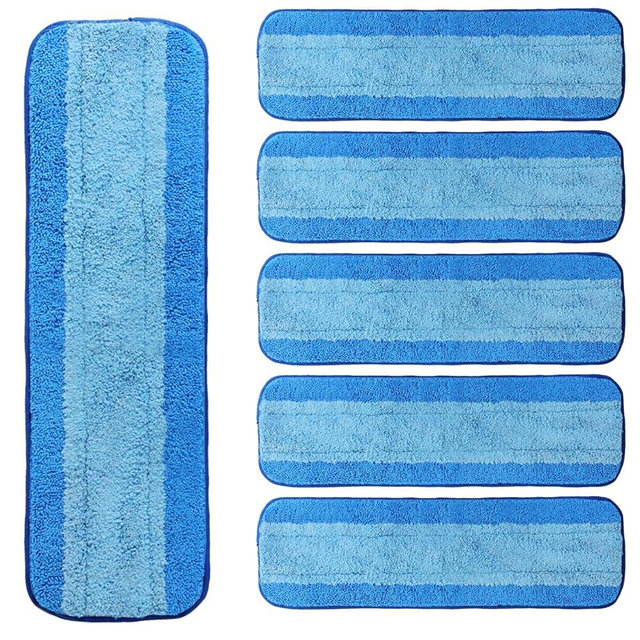 AmaVins 6 Pack Microfiber Cleaning Pads for Bona Mop, Reusable Microfiber Mop Pads for 18 Inch Mop, Hardwood Floor Replacement Cleaning Mop Pads, Machine Washes