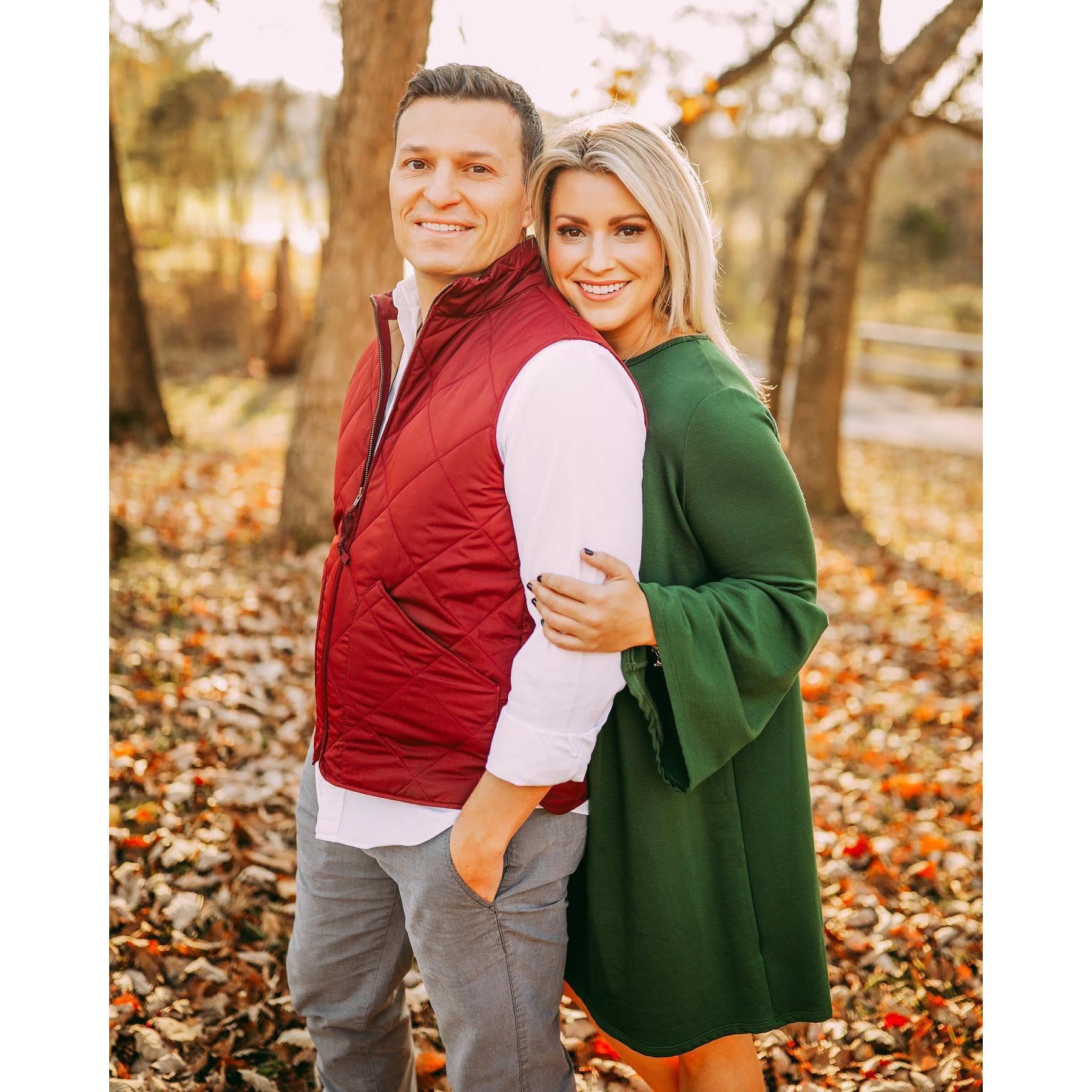 When Alex forced Drew to take Fall Pictures for Christmas Cards. Little did she know what was coming - should've waited!!