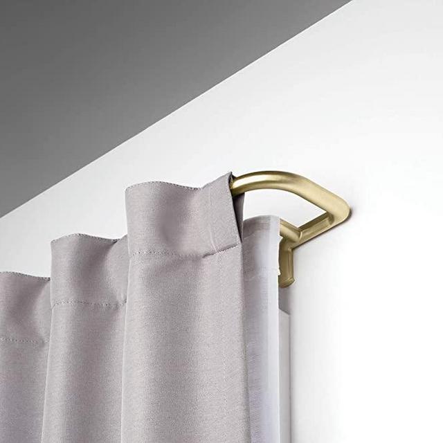 Umbra Twilight Double Curtain Rod Set – Wrap Around Design is Ideal for Blackout or Room Darkening Panels, 88-144, Brass