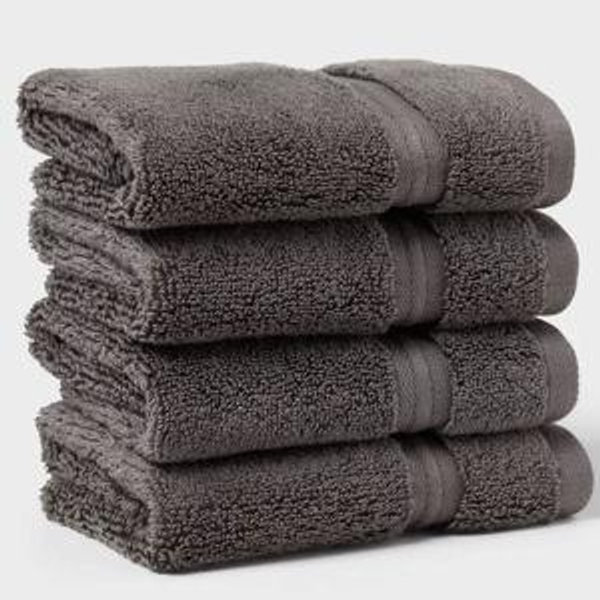 Spa Plush 4pk Washcloth Set - Threshold™ - Dark Gray