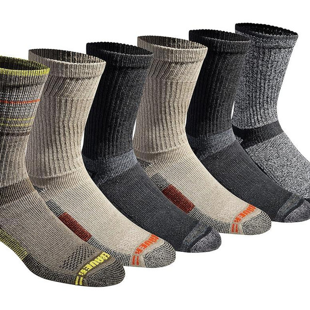 Eddie Bauer Men's Dura Dri Moisture Control 6-Pair Crew Socks