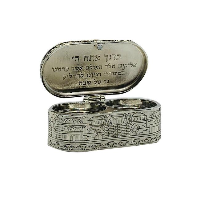 Travel Shabbat Candle Holder - Nickel...