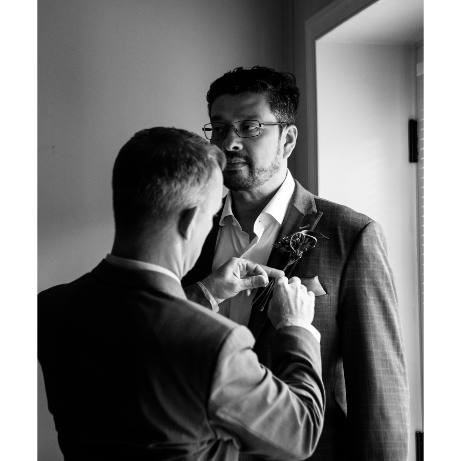 Can Shalen figure out how to pin the boutonniere?