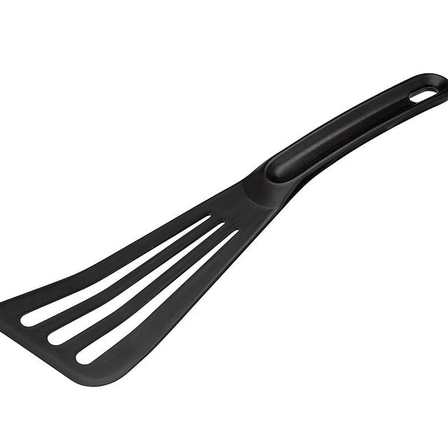 Matfer Bourgeat Exoglass® High Temperature Pelton Slotted Spatula, Professional Fish Turner, Safe for Nonstick Pans, Black