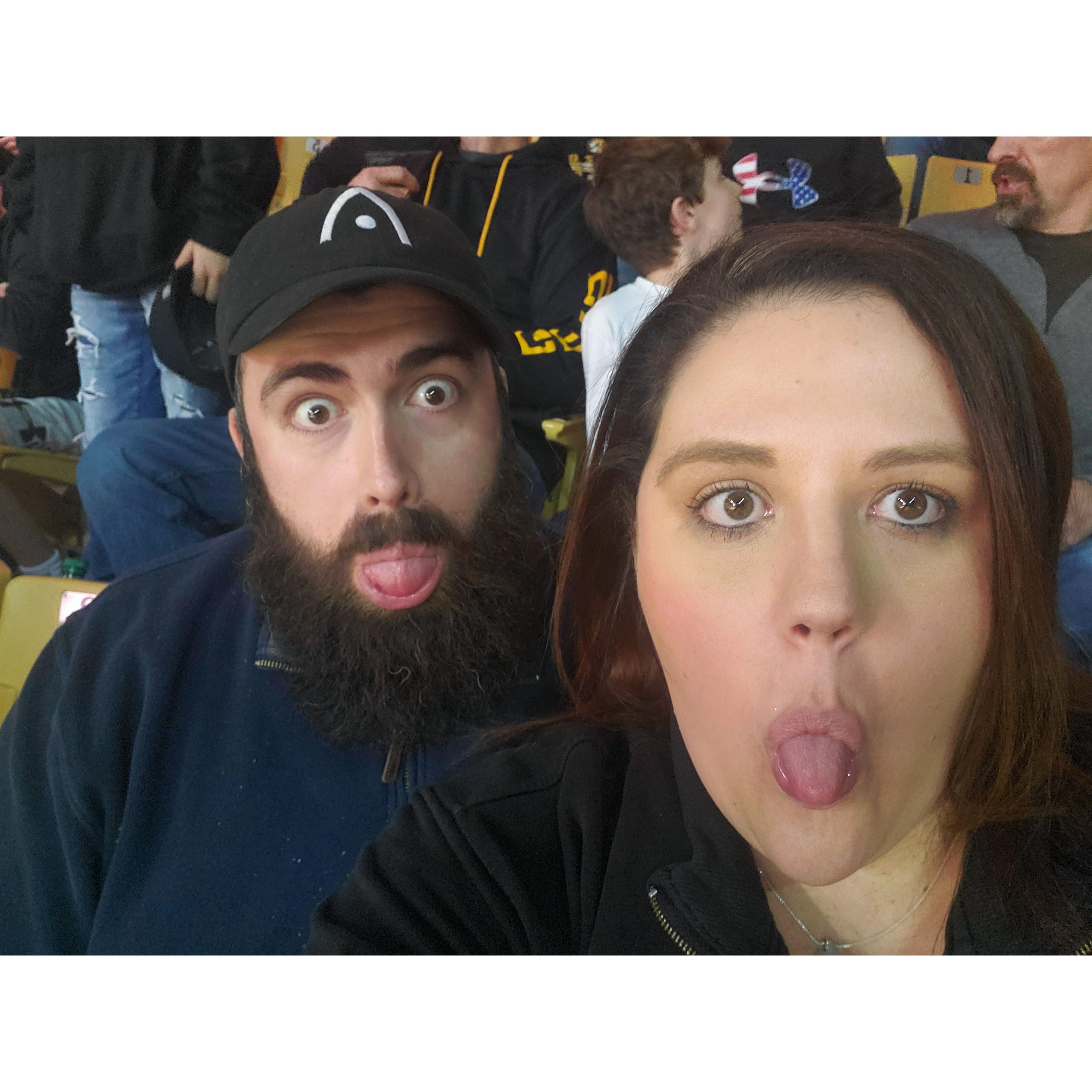 Always so serious! MU basketball game
