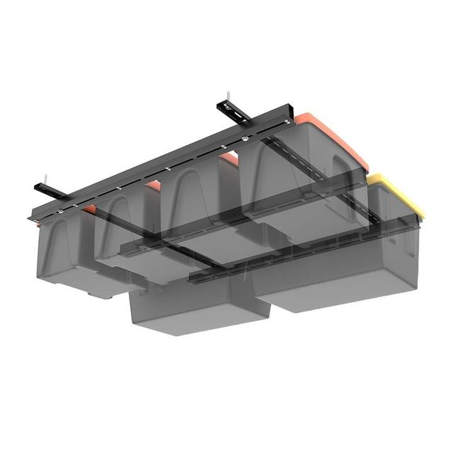 TORACK Garage Ceiling Bin Storage Rack, Overhead Tote Storage Rail System Heavy Duty Adjustable Tote Slide Garage Storage System(Bins are not included)
