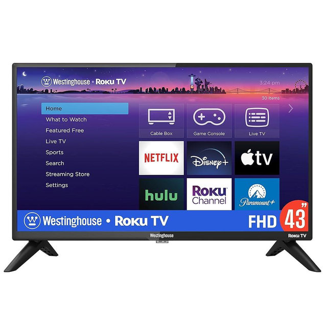 Westinghouse Roku TV - 43 Inch Smart TV, 1080P LED Full HD TV with Wi-Fi Connectivity and Mobile App, Flat Screen TV Compatible with Apple Home Kit, Alexa and Google Assistant