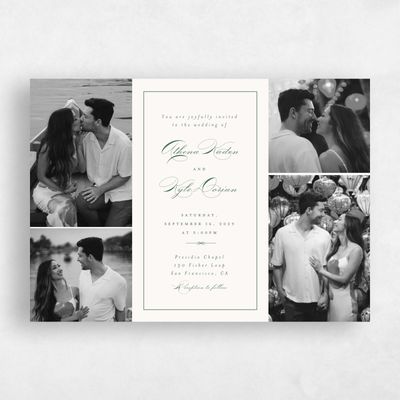 Hunter, Green Wedding Invitation - Perseus Multiphoto