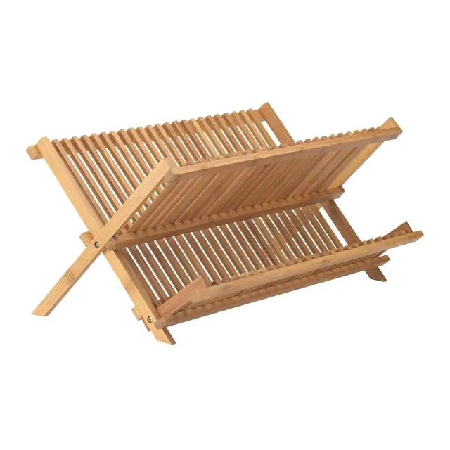 Helen’s Asian Kitchen Natural Bamboo Dish Drying Rack Foldable