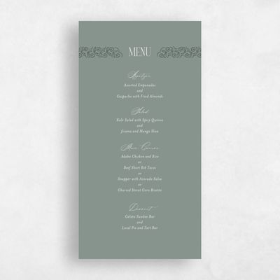 Deep Sage, Green Wedding Menu - Sorsha