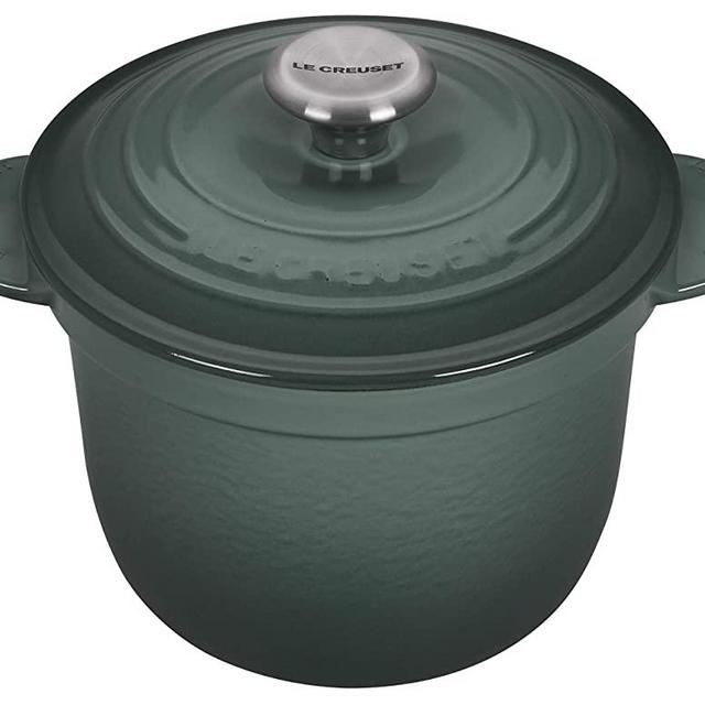 Le Creuset Enameled Cast Iron Rice Pot with SS Knob & Stoneware Insert, 2-1/2-Quart, Artichaut