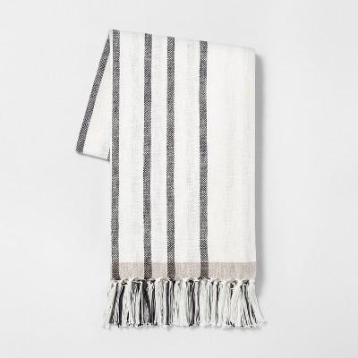 Stripe Throw Blanket Gray - Hearth & Hand™ with Magnolia
