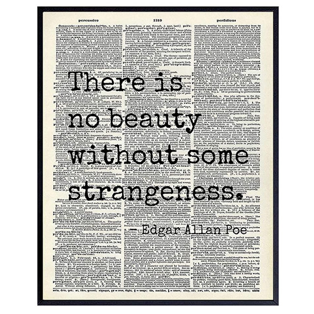 Edgar Allan Poe Quote 8x10 Dictionary Art Wall Decor Picture - Upcycled Vintage Retro Decoration for Home, Office, Apartment, Living Room, Bedroom, Bathroom - Gift for Poetry Fans