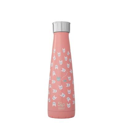 S'ip by S'well Vacuum Insulated Stainless Steel Hydration Bottle Look at Meow 15oz - Pink