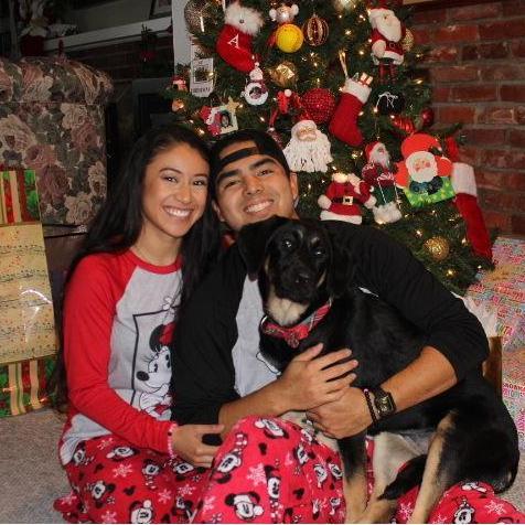 Our second Christmas together and our first Christmas with our Zola bear