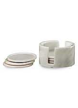 7-Piece Marble Coaster & Caddie Set