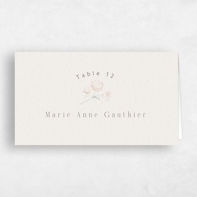 Beige Modern Wedding Place Card - Lorelei