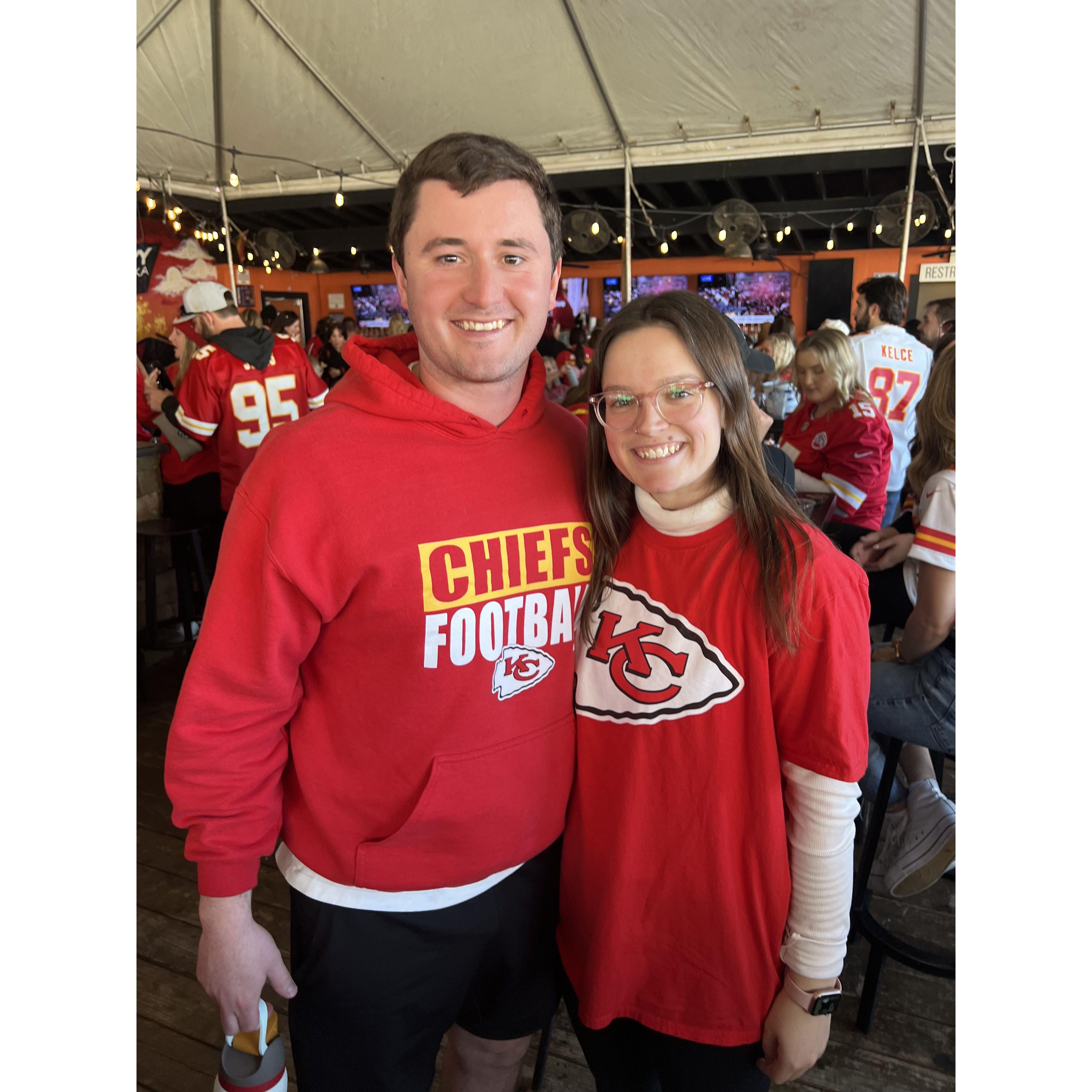 Celebrating Chiefs superbowl win (2024!
