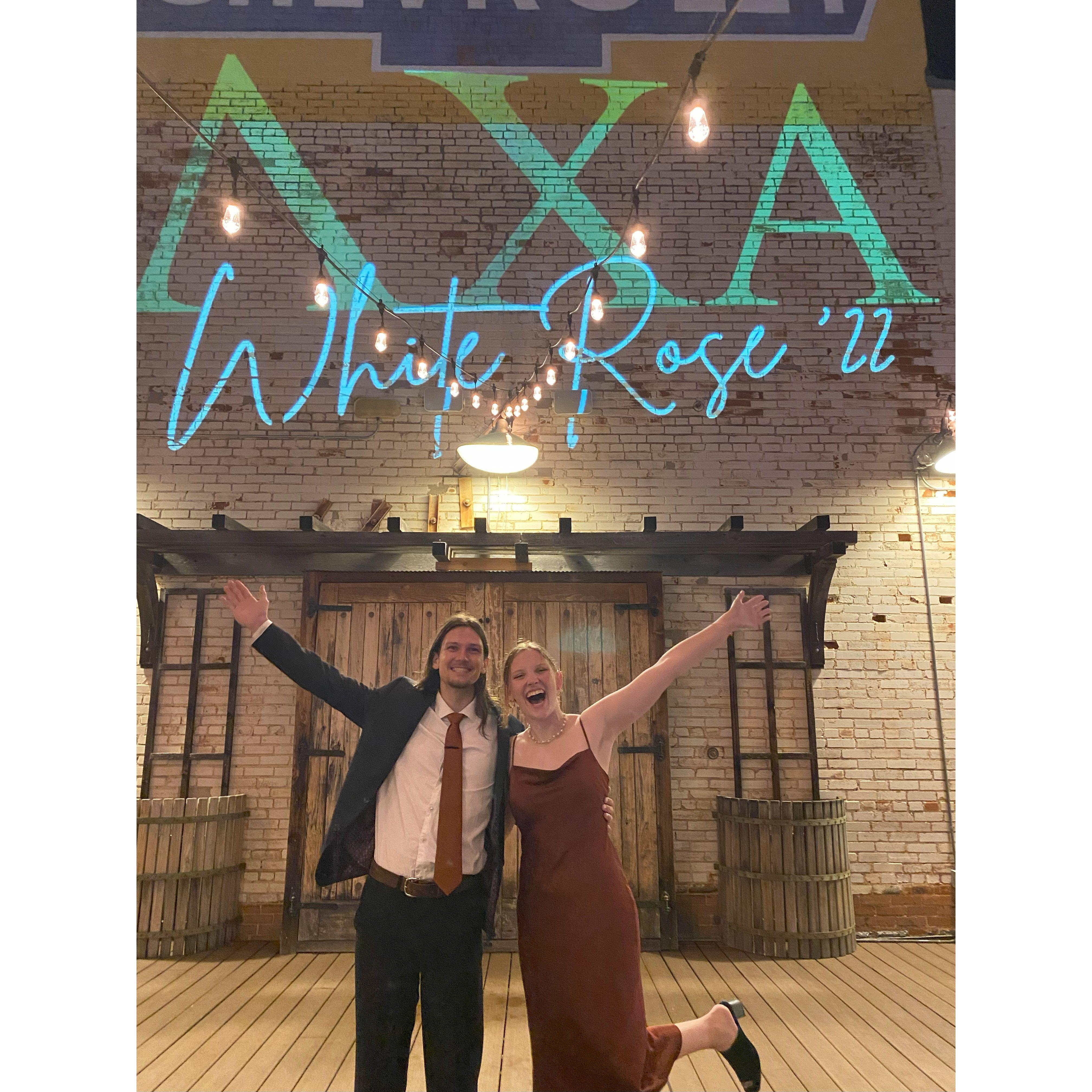 April 2022. Andys' Senior year White Rose party!