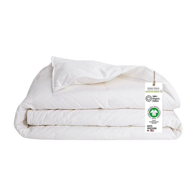 Delara Organic Cotton King Duvet Insert – White Cotton Comforter – Cotton Fill All Season, Breathable, Lightweight with 8 Tabs – GOTS Certified