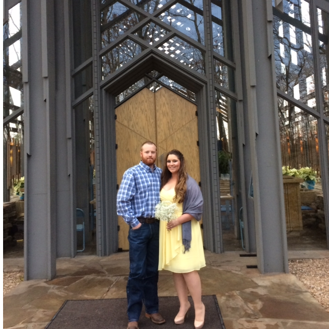 In Arkansas at bridesmaid Kelly's wedding