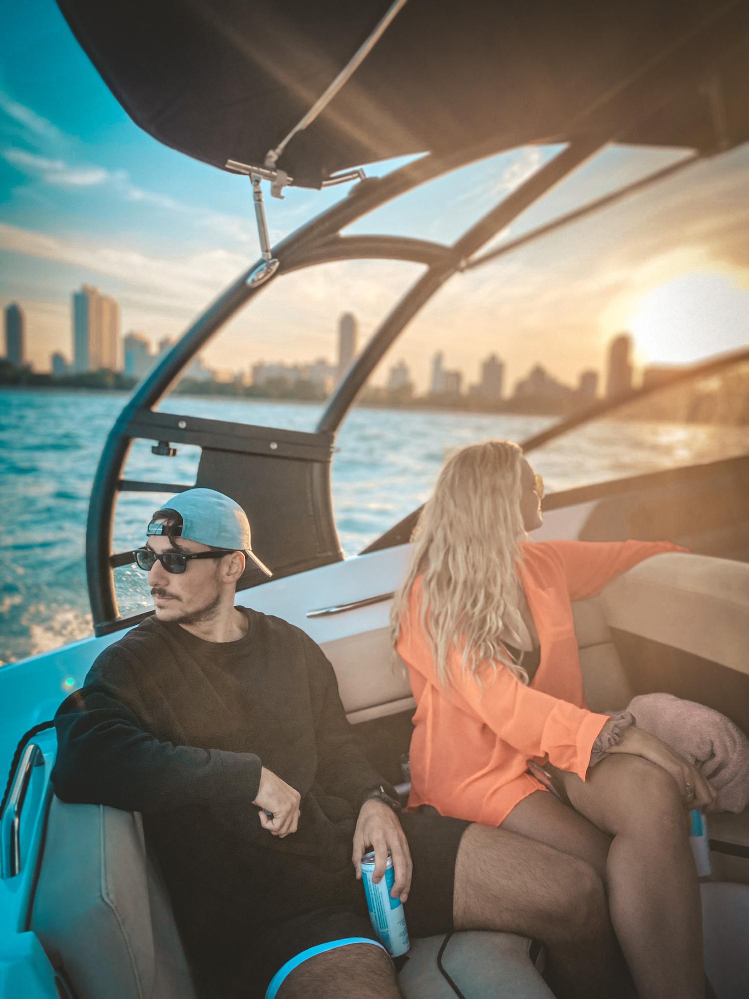 Grant & Mary enjoying a boat day in Chicago before they realized they would soon be leaving 2 years later to start their lives in St. Pete, FL. ☀️