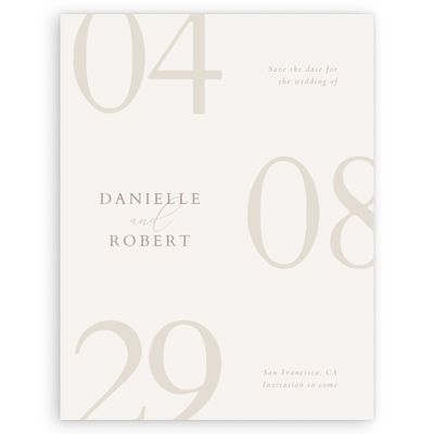 Light Oatmeal, Beige Wedding Digital Save the Date - Damon Portrait