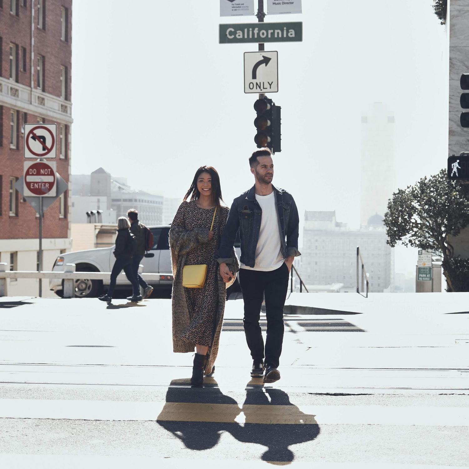 Us casually-not-posing-completely-normal on California street a few blocks up from where John lived.