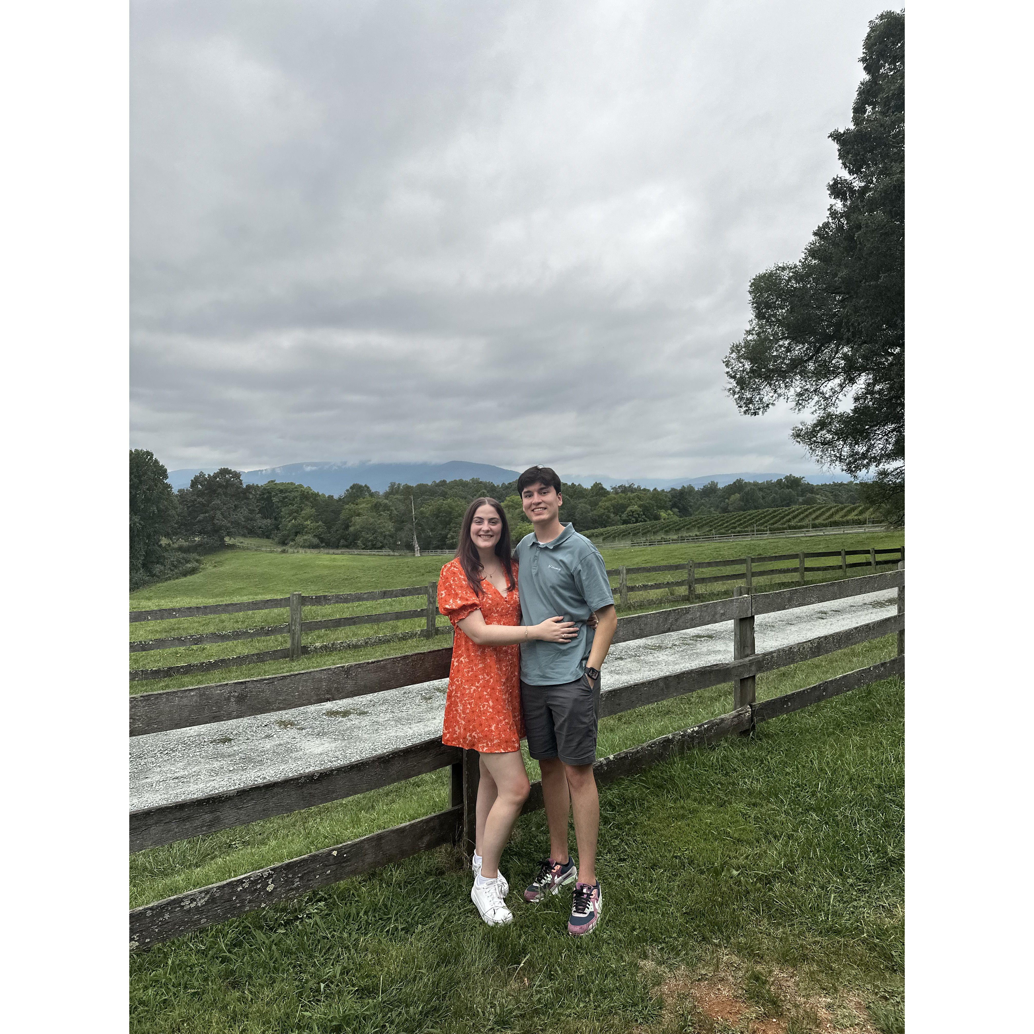 At one of the many wineries in Cville