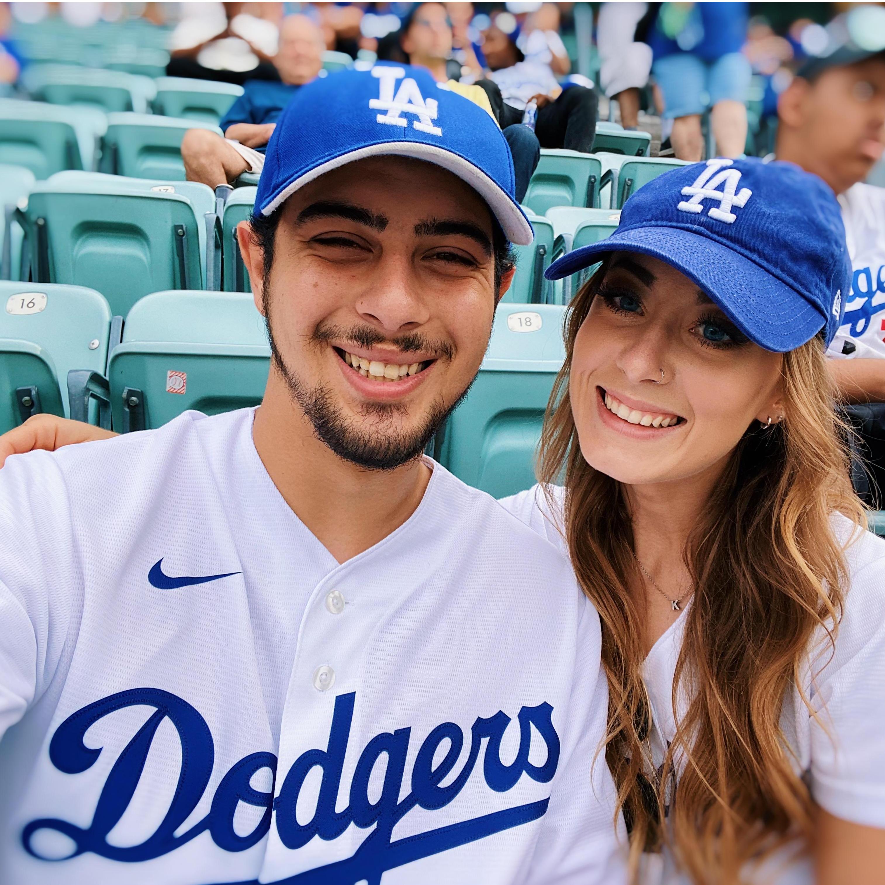 First Dodger game engaged!